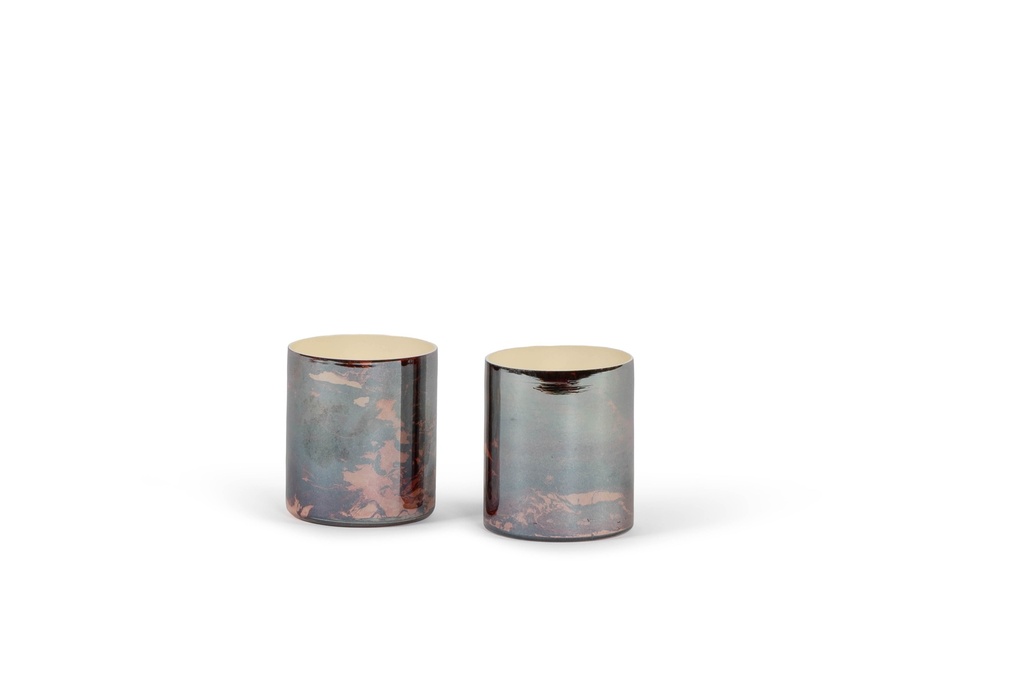 Votive cylindrical burgundy marble finish small - Ø8 x 9 cm - p 8