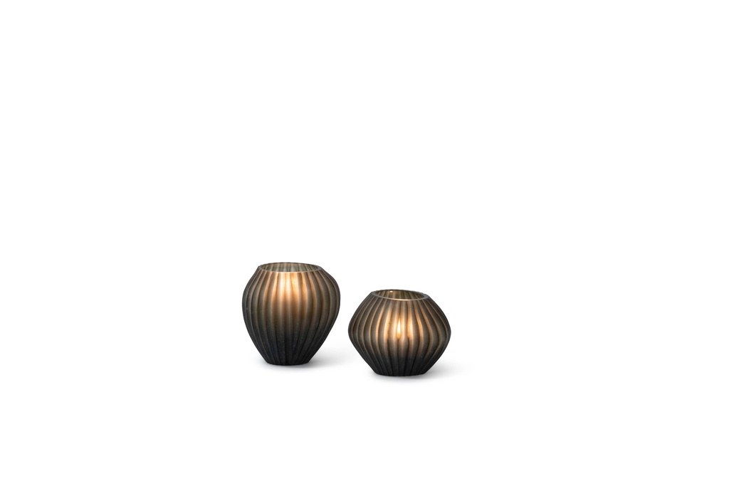 T-light holder vertical stripe cutting smoke - 10 x 9.5 x 8 cm - p 4/24
