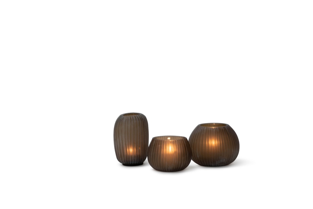T-light holder vertical stripe cutting copper - 14 x 11.5 x 12 cm - p 2/12