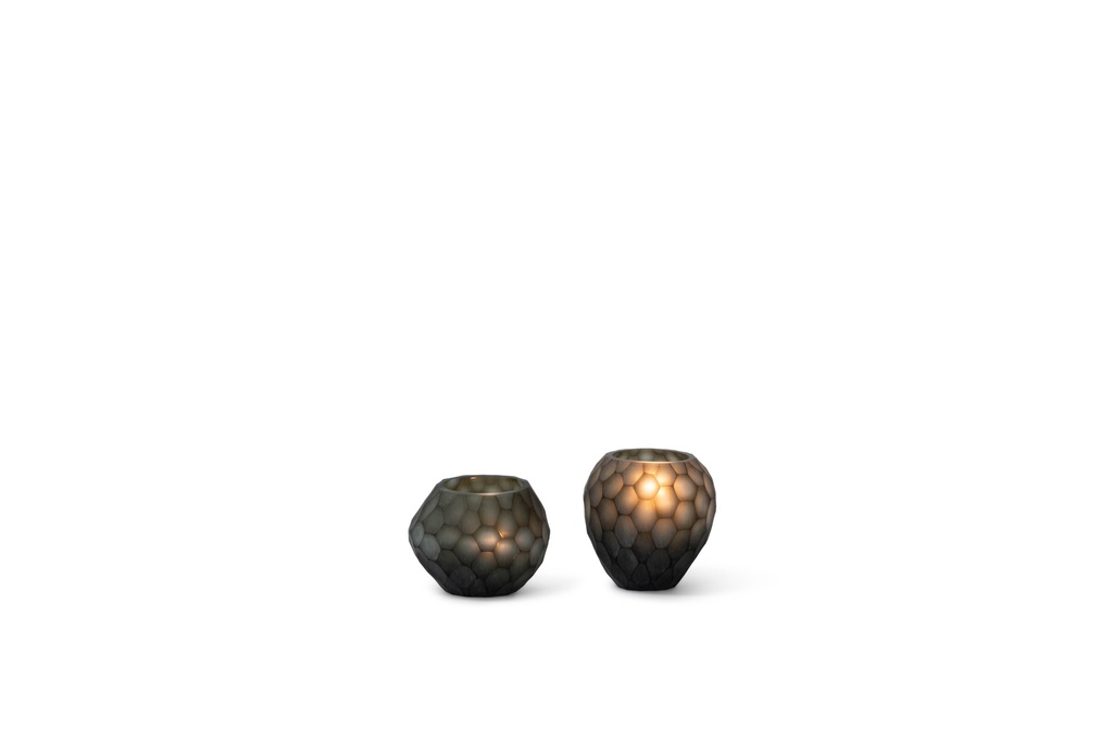 T-light holder faceted cutting smoke - 10 x 9.5 x 8 cm - p 4/24