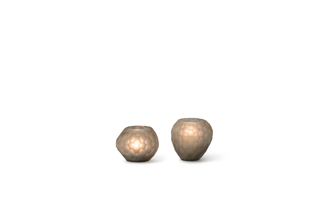 T-light holder faceted cutting light smoke - 10 x 8.5 x 10 cm - p 4/24