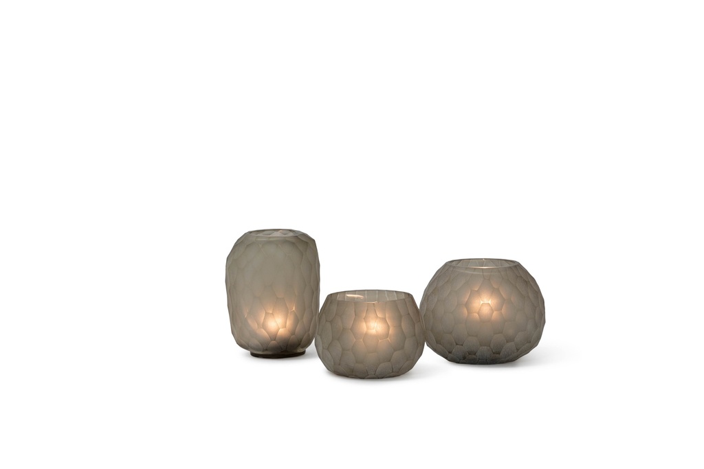 T-light holder faceted cutting light smoke - 14 x 11.5 x 12 cm - p 2/12