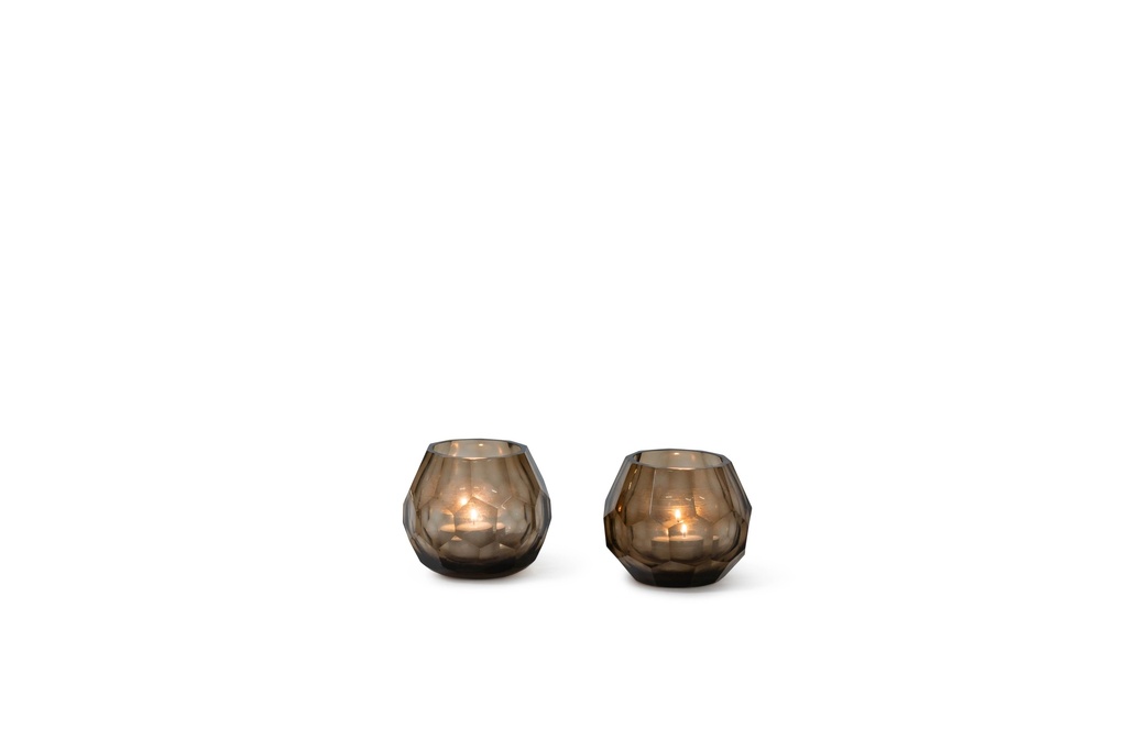 T-light holder polished faceted cutting copper small - Ø10 x 9 cm - p 4/24