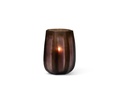 Mouthblown vase vertical flat cutting smoke / mauve big - Ø28 x 39 cm -p 1