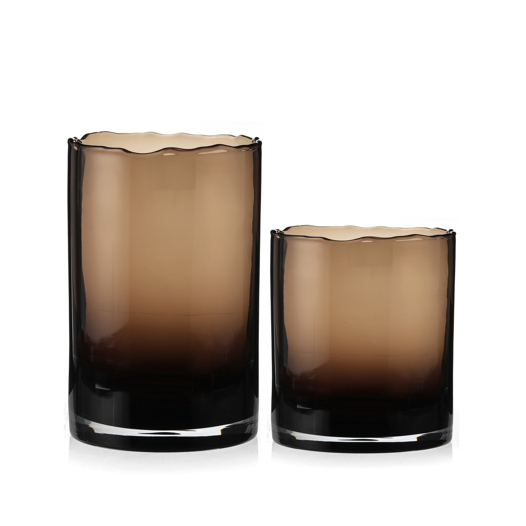Hurricane organic rim small & large- mocha - set of 2 - Ø15 x 23cm / Ø22 x 35cm - p set