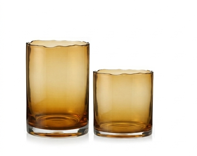 Hurricane organic rim small & large - amber - set of 2 - Ø15 x 23cm / Ø22 x 35cm - p 1