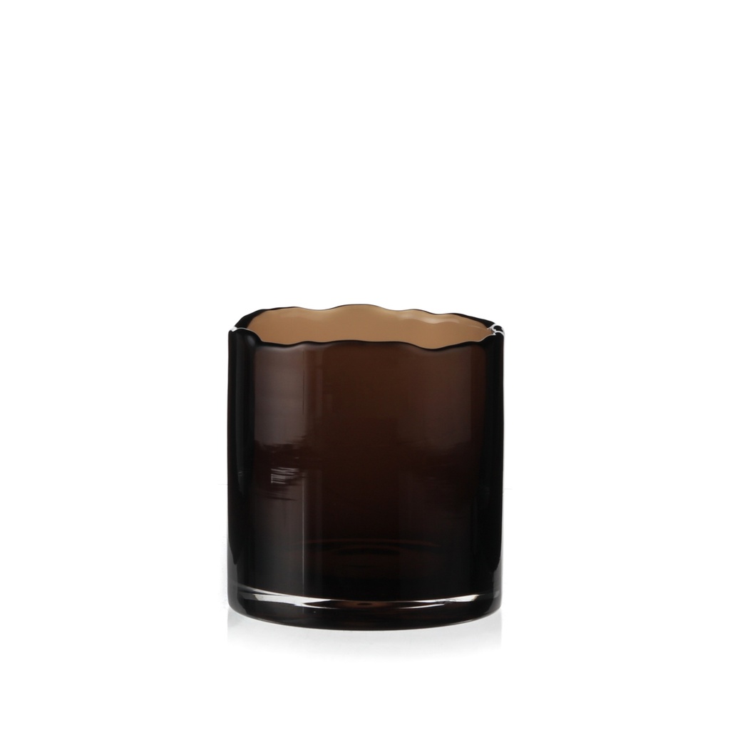 Cylinder vase organic rim medium - mocha - Ø12 x 12 cm - p 4