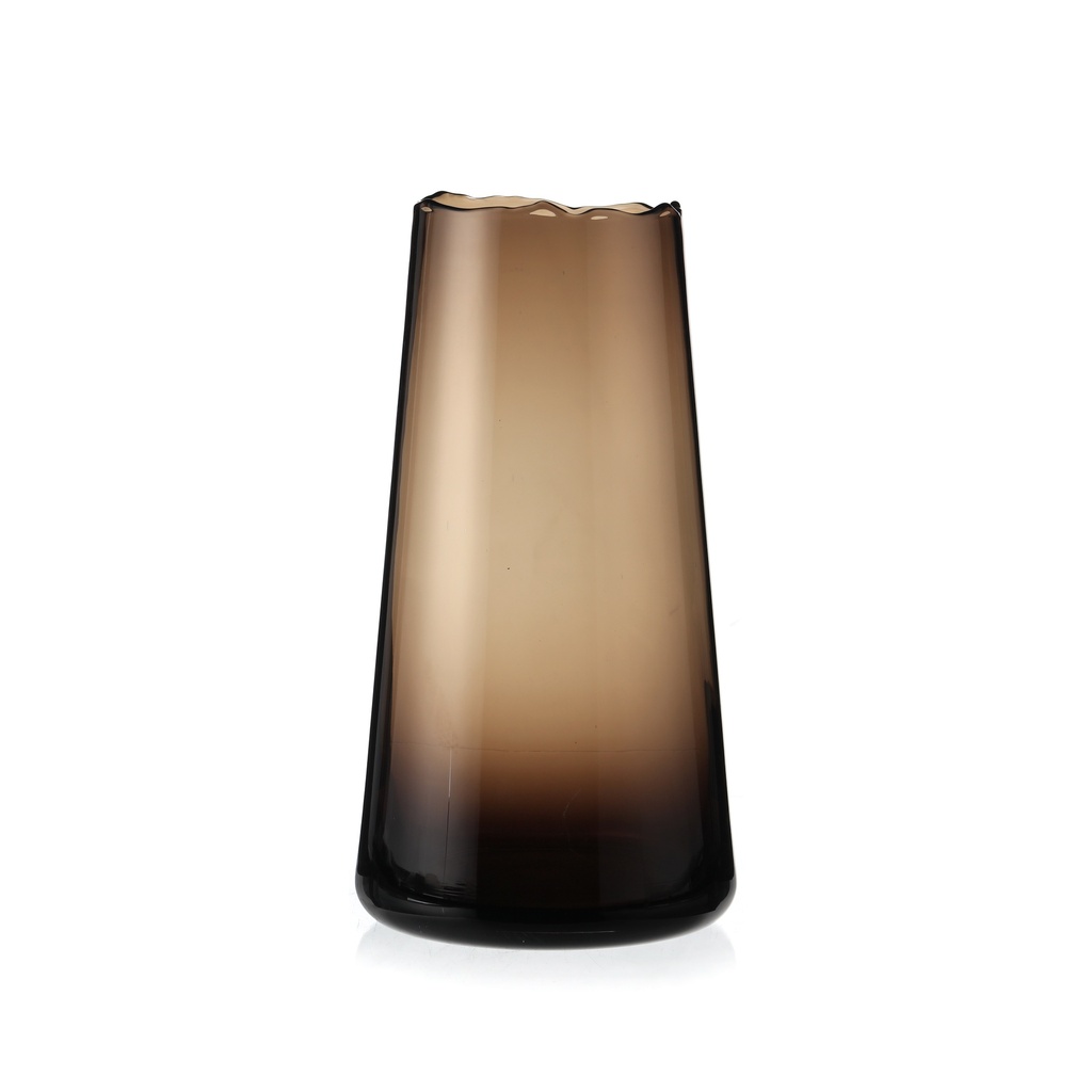 Conical vase organic rim large - mocha - Ø20 x 35cm - p 1