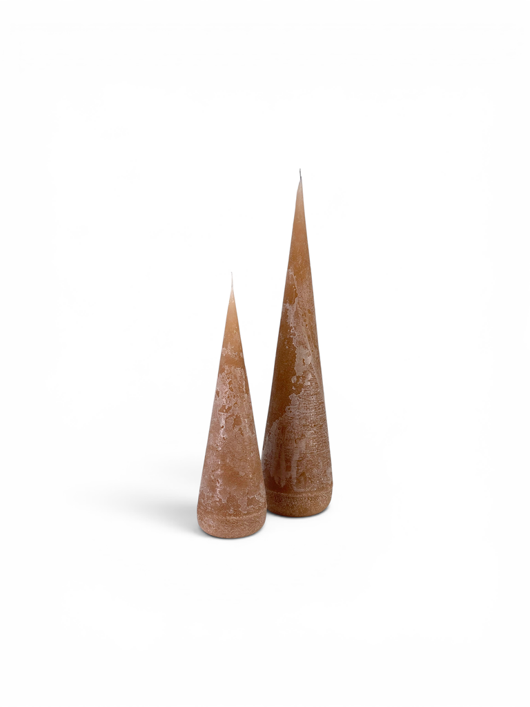 Candle pinecone cappuccino - set of 2 - Ø9.5 x 34 cm / Ø11 x 48 cm - per set /min. order 6 sets - colour by choice